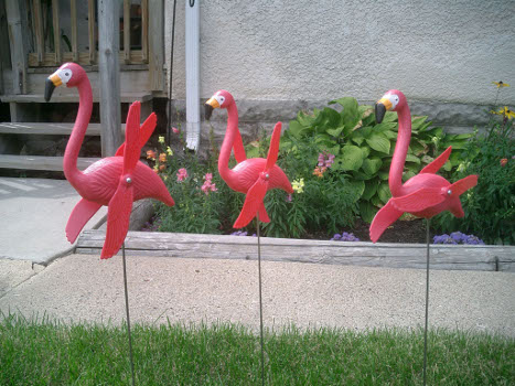 Twirling Pink Flamingos Yard/Lawn Ornaments - Set of 6